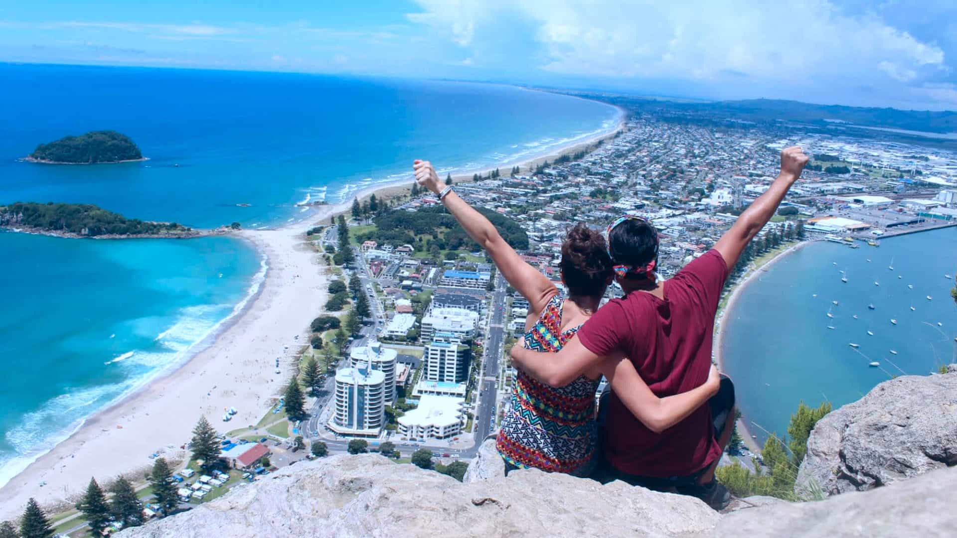 Cumbre del monte Manganui Nueva Zelanda