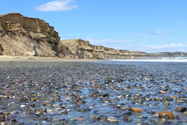 Gemstone beach en la región de Catlins