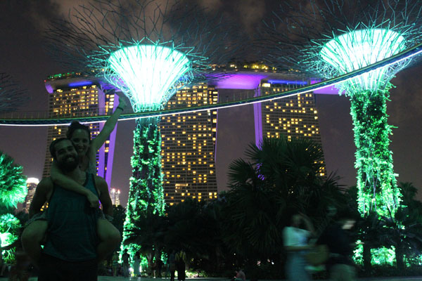 El Hotel Marina Bay Sands al fondo