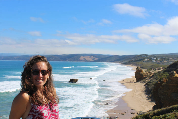 Montse en la Bells Beach